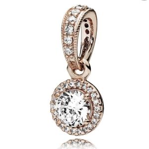 Pandora Necklace with round sparkle Halo pendant